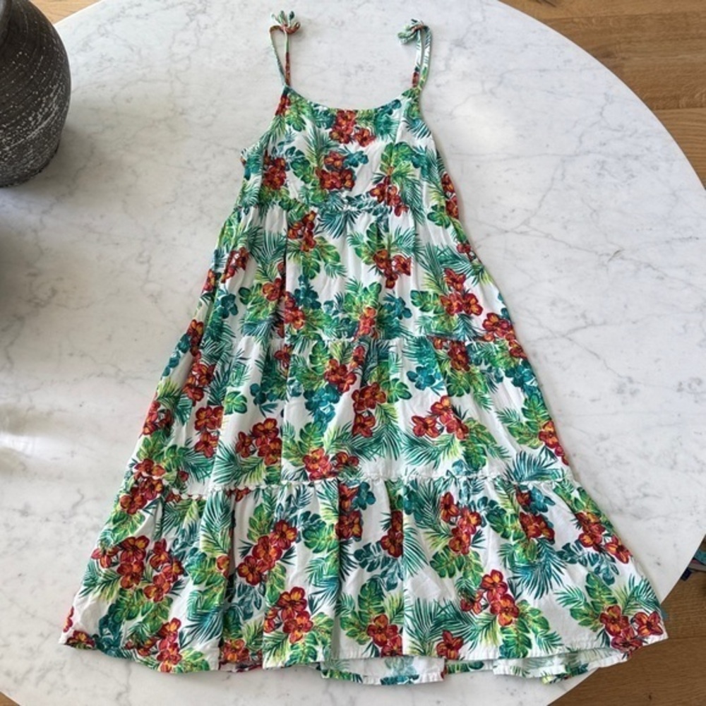Epic Threads Girls XL Tropical Floral Sundress Tiered Summer Dress